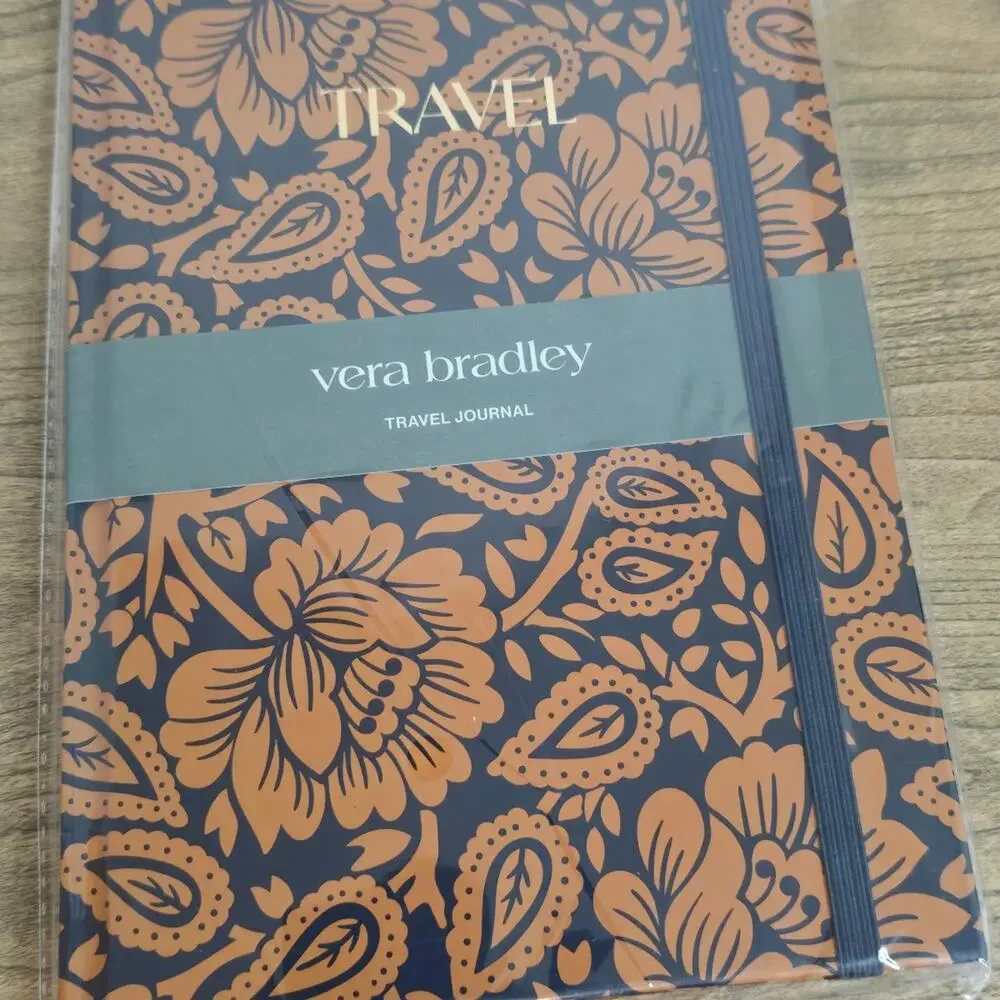 Vera Bradley Travel Journal Lotus Montage Roasted Pecan New Sealed